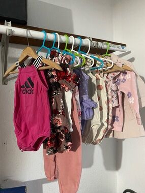 12m girl lot: tanks, swimsuits, skirts, dresses, raincoat